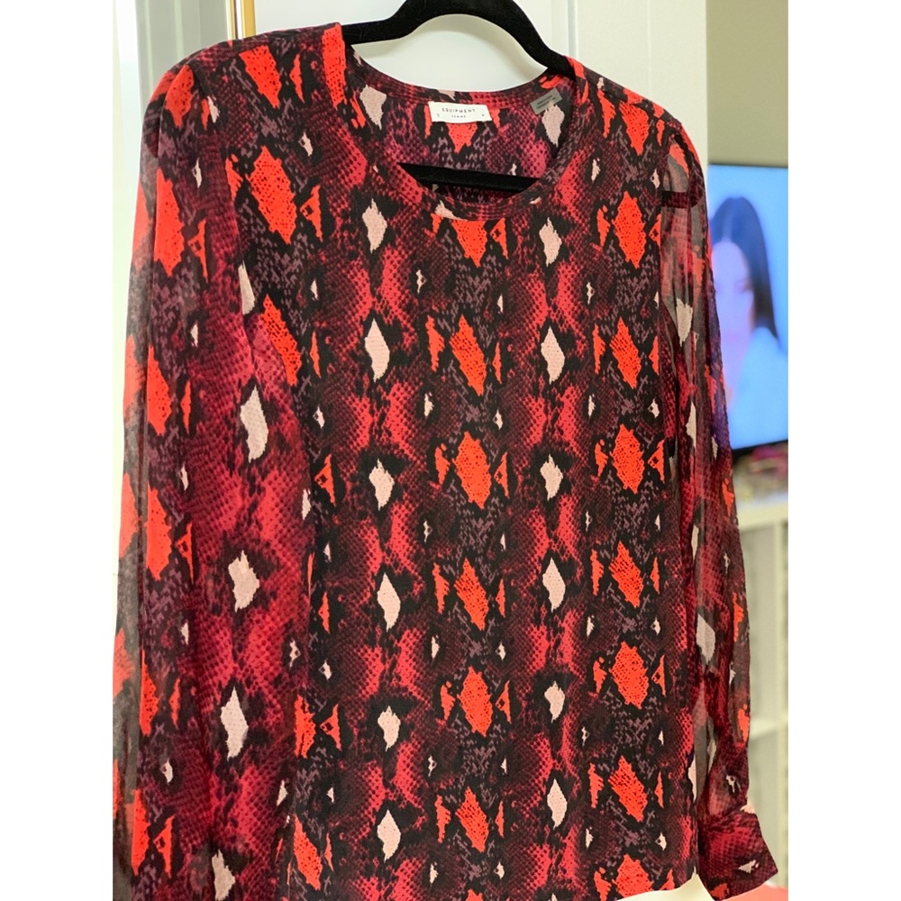 New Equipment Python Silk Blouse Small 100% Silk - image 2